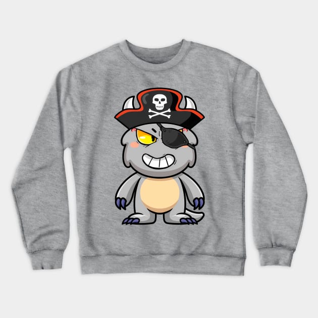 Baby Monster Grey Pirate Crewneck Sweatshirt by Baby Monster CO
